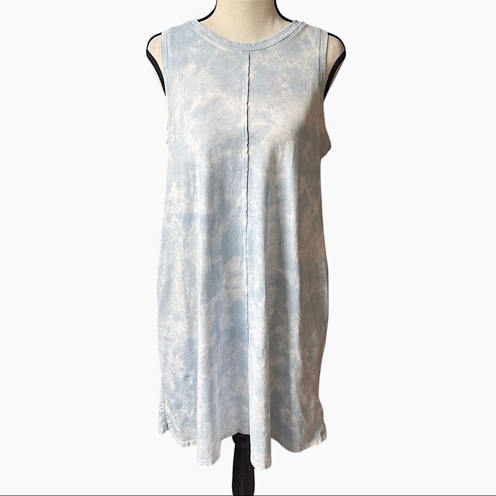 3/$20💥 Gap Women’s 100% Cotton Swing Dress Small Pockets Light‎ Blue Tie Dye